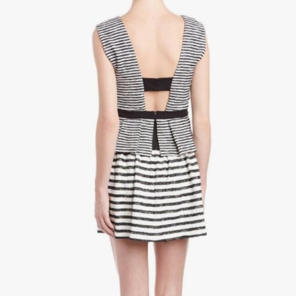 BCBG Max Azria Piper Peplum Striped Dress 6 NWT - Picture 2 of 9